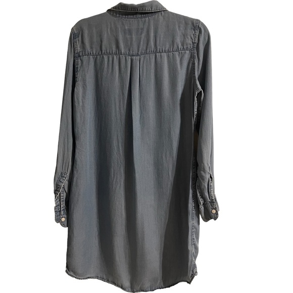 Marine Layer Farrah Long Sleeve Chambray Shirt Dress. Size Medium - Picture 4 of 8